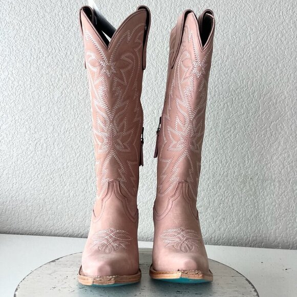 Lane SMOKESHOW Womens Cowboy Boots 5 Pink Leather Western Cowgirl Mid Calf Tall - Picture 7 of 14